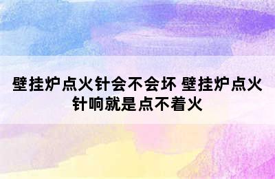 壁挂炉点火针会不会坏 壁挂炉点火针响就是点不着火